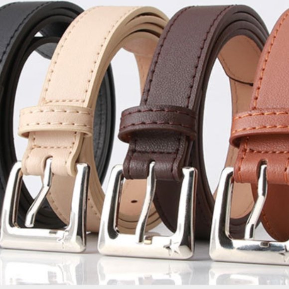 Vegan Leather Brown Casual Belt - Picture 10 of 11